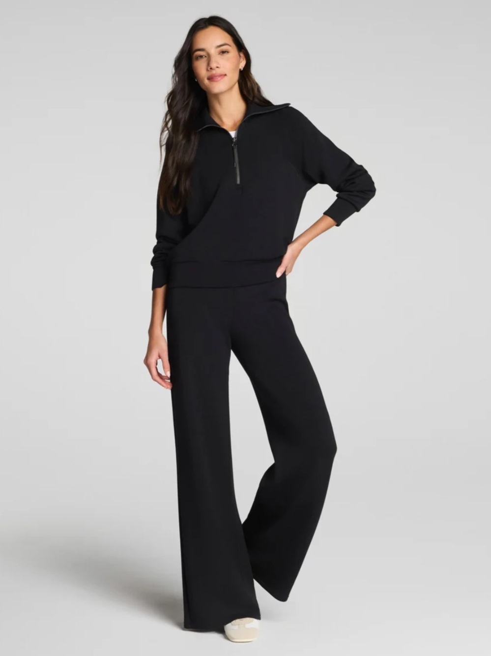 SPANX Air Essentials Set: Wide-Leg Knit Pants and sweatshirt